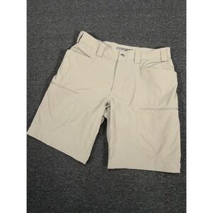 Duluth Trading Co Shorts Men's 34 Beige Flexpedition Stretch Relaxed Fit Cargo